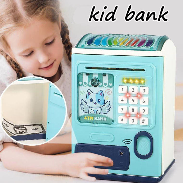 Smart ATM Piggy Bank for Kids – Password &amp; Fingerprint Toy Safe