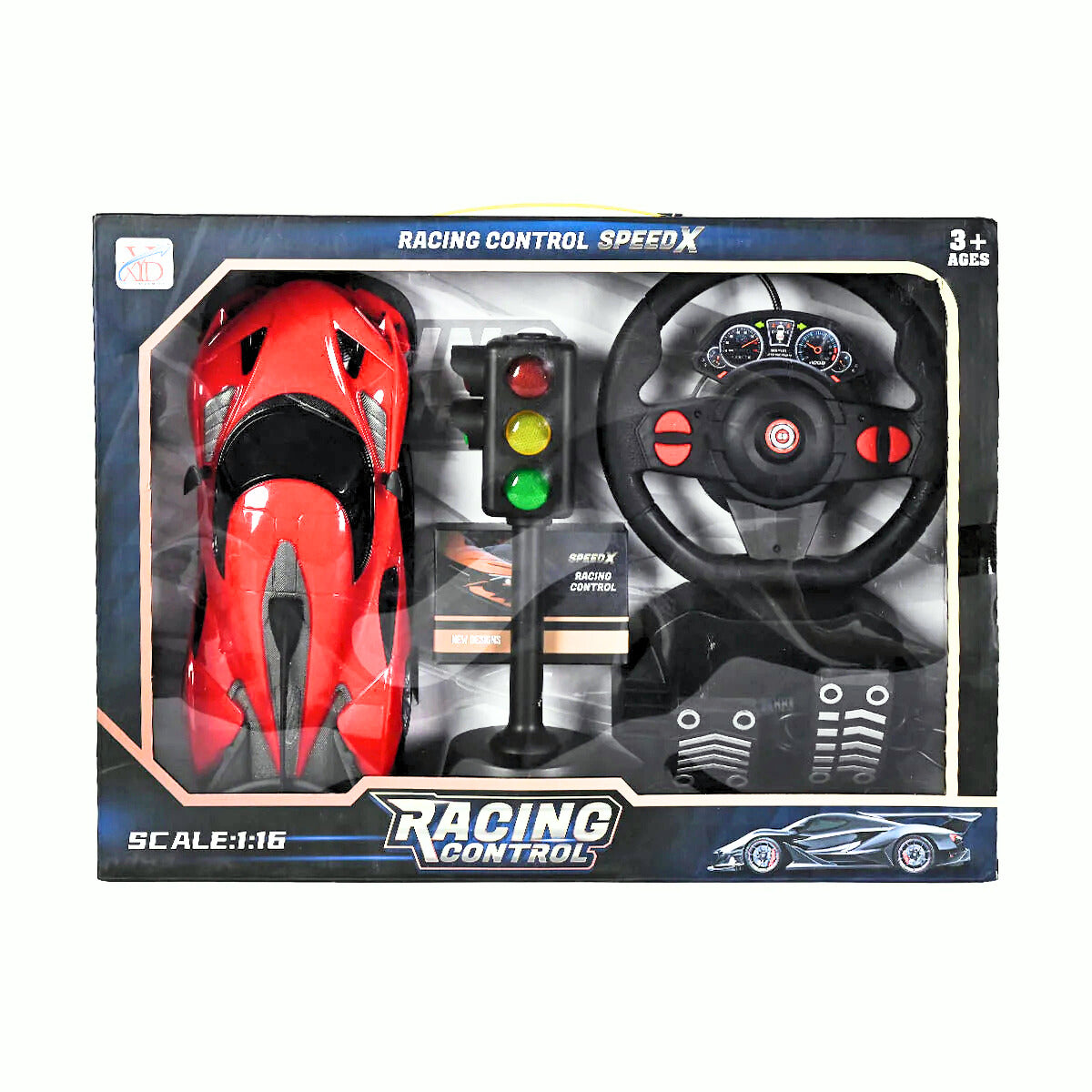 Remote Control Racing Car with Steering Wheel, Pedals & Traffic Light – Real Driving Experience for Kids
