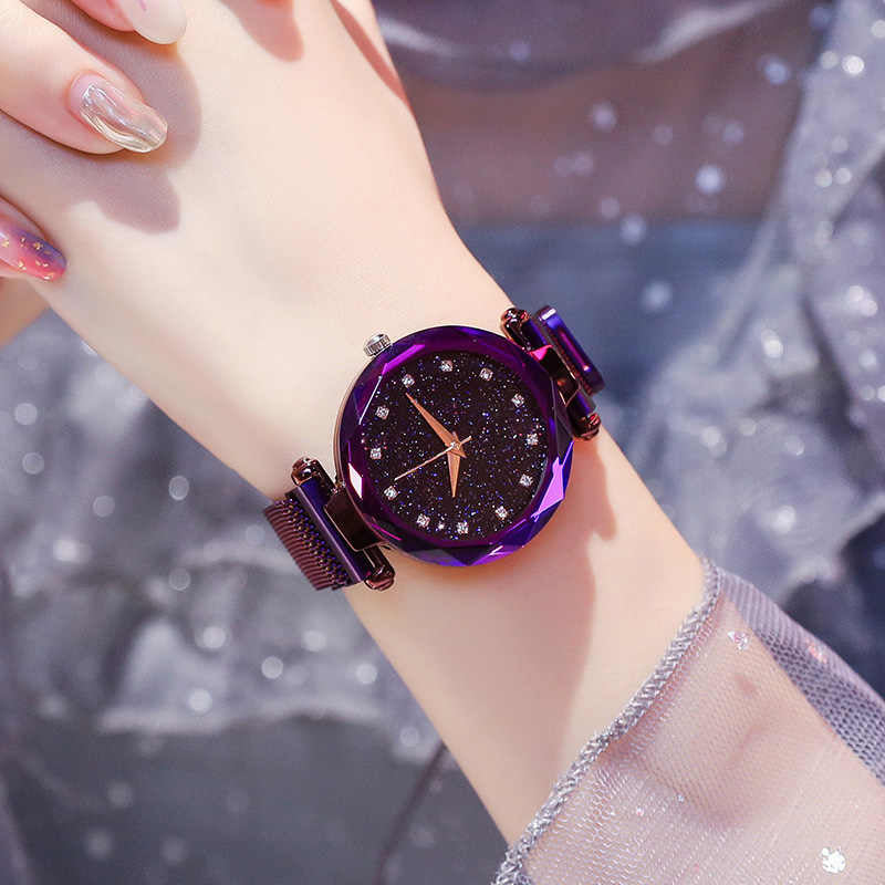 Luxury Magnetic Starry Sky Watch for Women – Elegant Sparkling Design