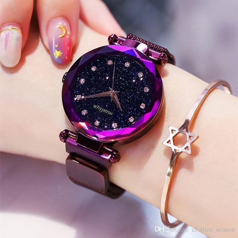 Luxury Magnetic Starry Sky Watch for Women – Elegant Sparkling Design