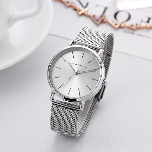 Classic Silver Mesh Wrist Watch for Men