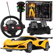 Remote Control Racing Car with Steering Wheel, Pedals & Traffic Light – Real Driving Experience for Kids