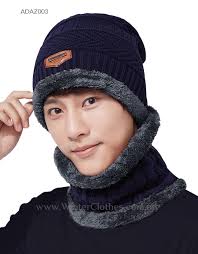 Winter Warm Knitted Hat & Neck Scarf Set for Men – Stylish & Cozy ❄️