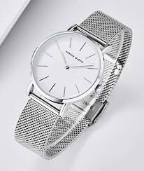 Classic Silver Mesh Wrist Watch for Men