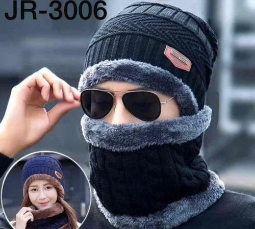 Winter Warm Knitted Hat & Neck Scarf Set for Men – Stylish & Cozy ❄️